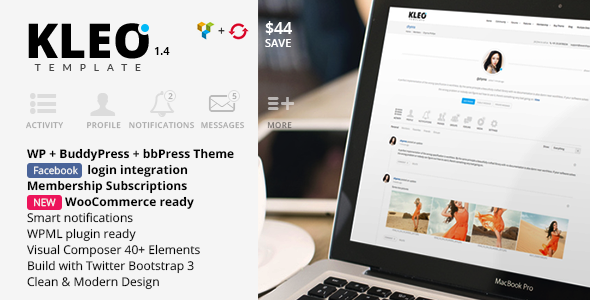 Criar site de rede social com BuddyPress, WordPress, bbPress e esse tema: KLEO