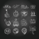 Logistic Chalk Board Icons Set