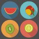 Flat Fruit Icon Set