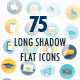 Business Icons Flat Long Shadow 120-degree