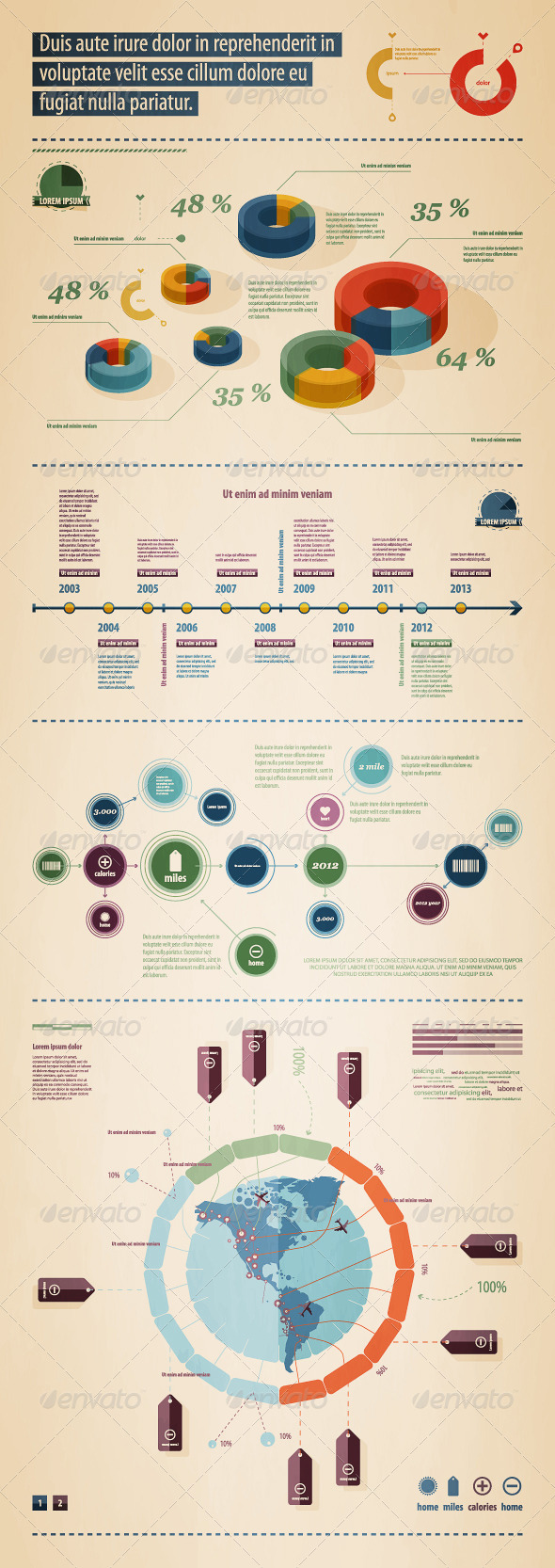 GraphicRiver Elements of infographics with a map of America 782121 GraphicRiver Elements of infographics with a map of America 782121