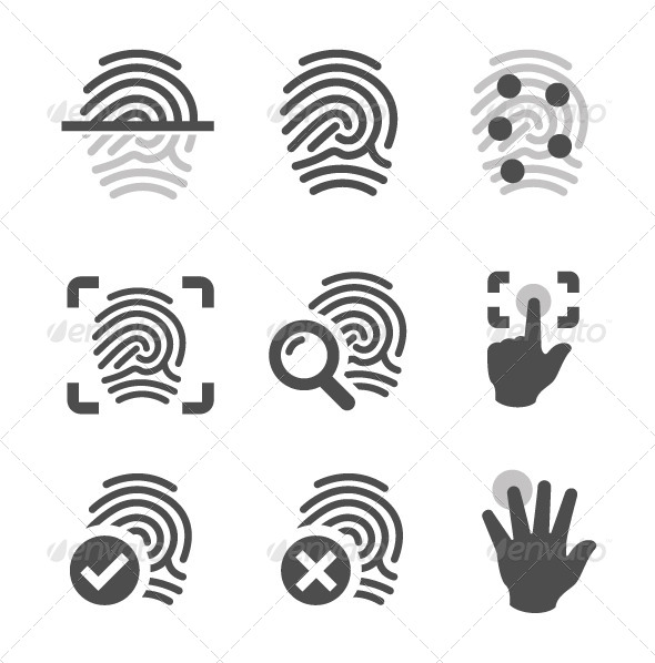 GraphicRiver Fingerprint Icons 7628610