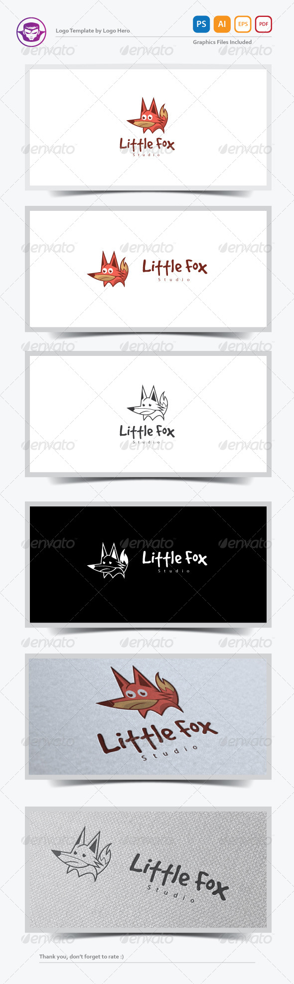GraphicRiver Little Fox Logo Template 7640060