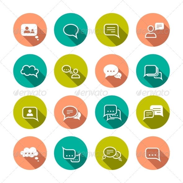 GraphicRiver Chat Bubbles Icons 7640090