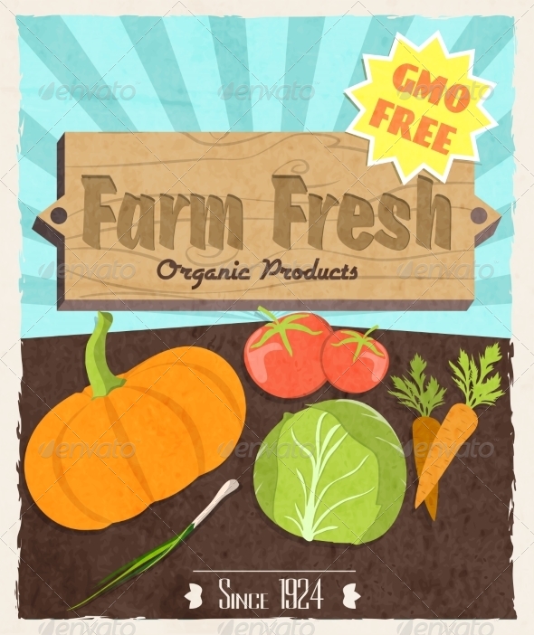 GraphicRiver Vegetable Retro Poster 7640169