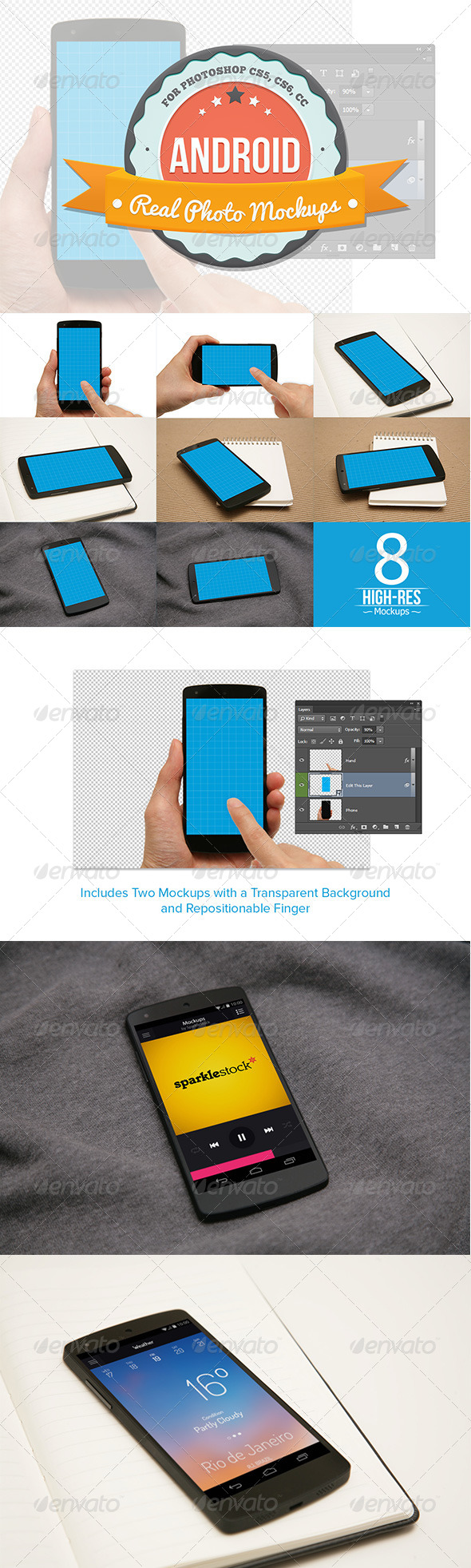 GraphicRiver 8 Android Mockups 7640900