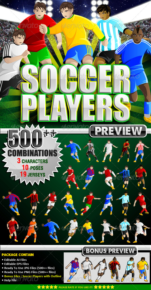 GraphicRiver Soccer Players 7638837