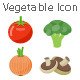 Vegetable Icons Flat Full Color Design