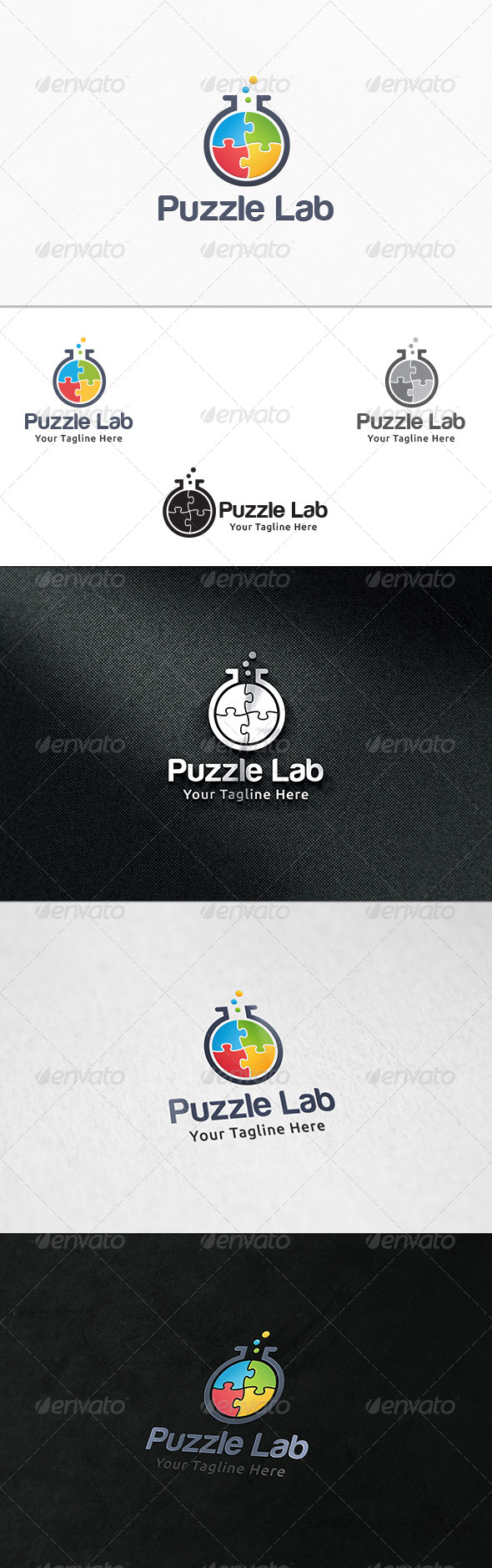 GraphicRiver Puzzle Lab Logo Template 7654025