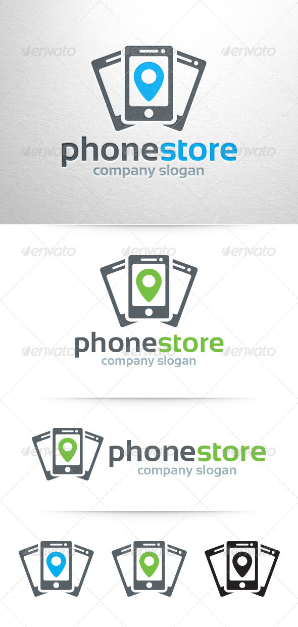 GraphicRiver Phone Store Logo Template 7660675