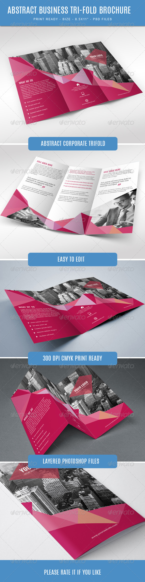 GraphicRiver Abstract Trifold Brochure for Business 7662582