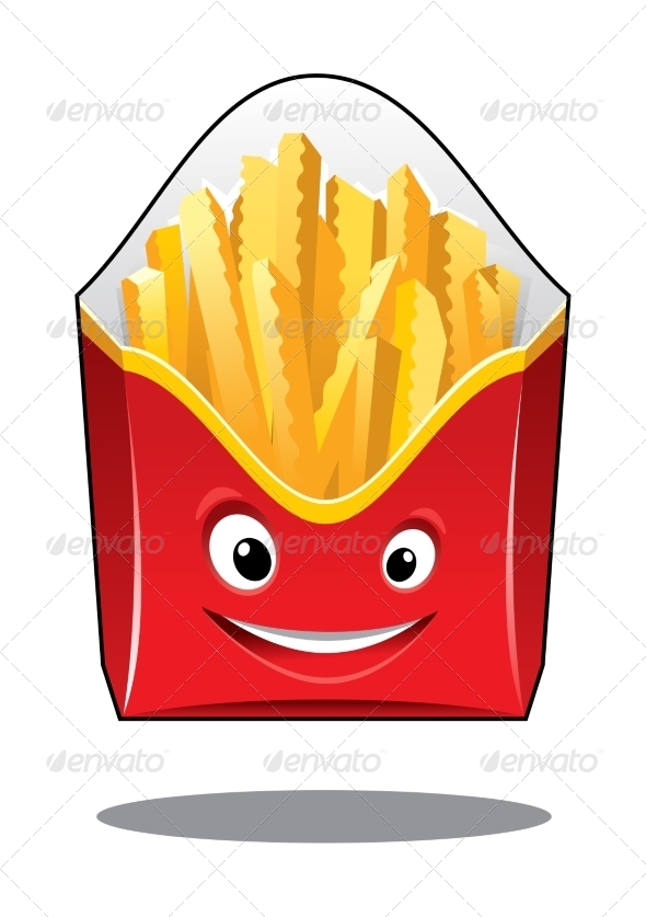 GraphicRiver Cartoon French Fries in a Carton Pack 7663013