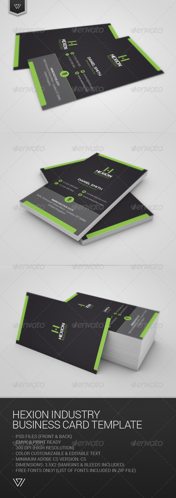 GraphicRiver Hexion Industry Business Card 7663980