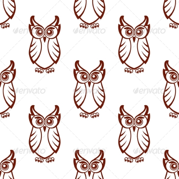 GraphicRiver Seamless Pattern of a Wise Old Owl 7665058