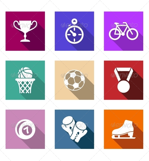 GraphicRiver Flat Sporting Web Icons 7665445