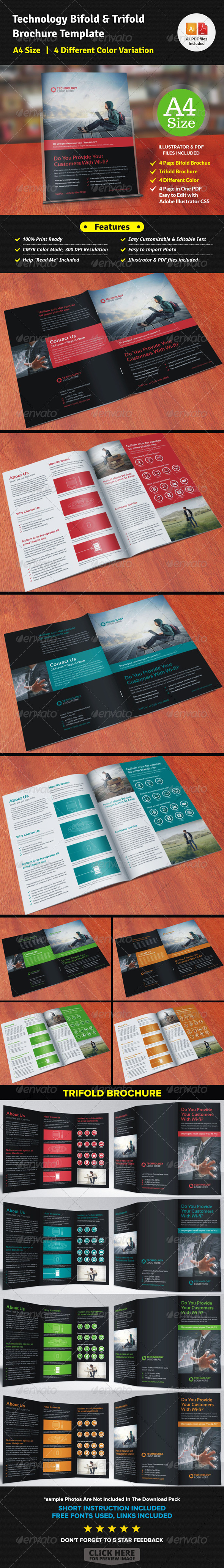 GraphicRiver Technology Bifold & Trifold Brochure 7665994