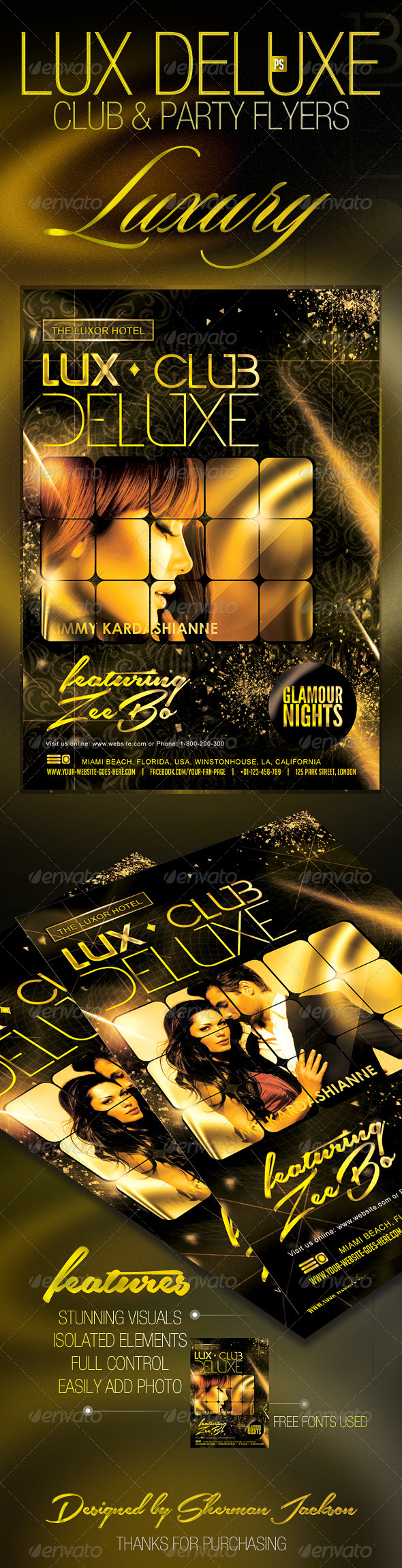 GraphicRiver Lux Deluxe VIP Club Party Flyer 7666811