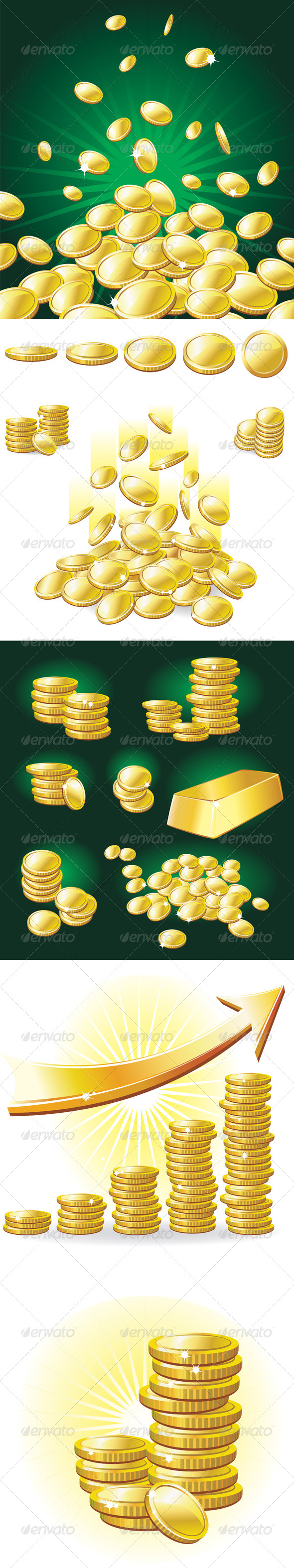 GraphicRiver Set of Gold Coins 7668355