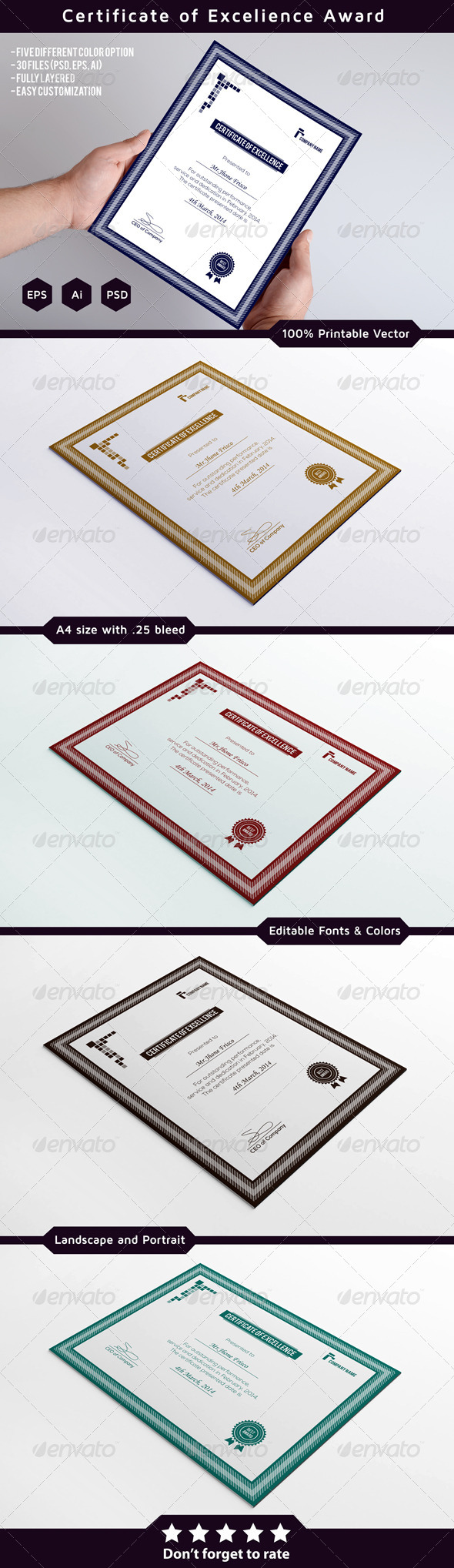 GraphicRiver Certificates of Excellence 7670747