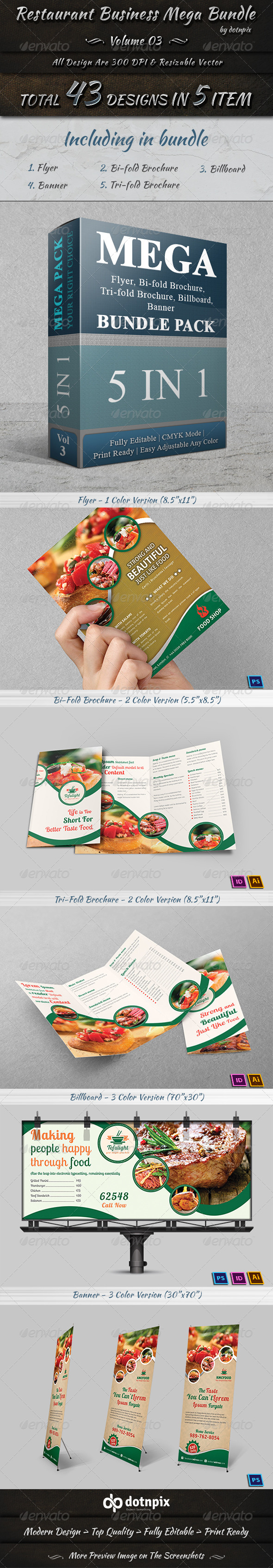 GraphicRiver Restaurant Business Mega Bundle Volume 3 7673548