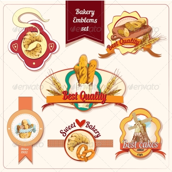 GraphicRiver Bakery Emblems Set 7675688