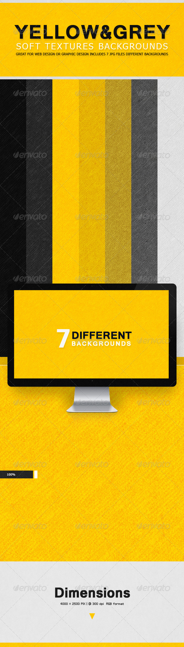 GraphicRiver Soft Textures Backgrounds Yellow & Grey 7677291