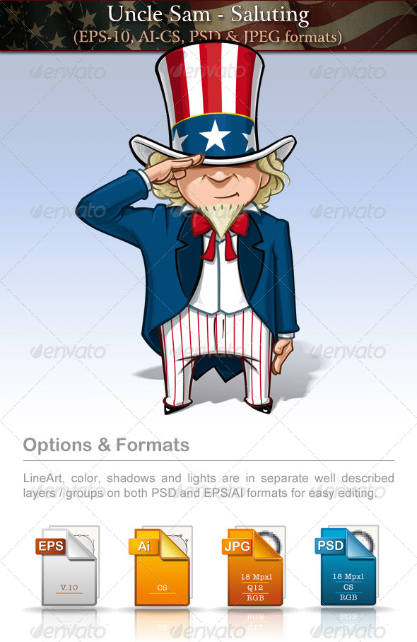 GraphicRiver Uncle Sam Saluting 7680183