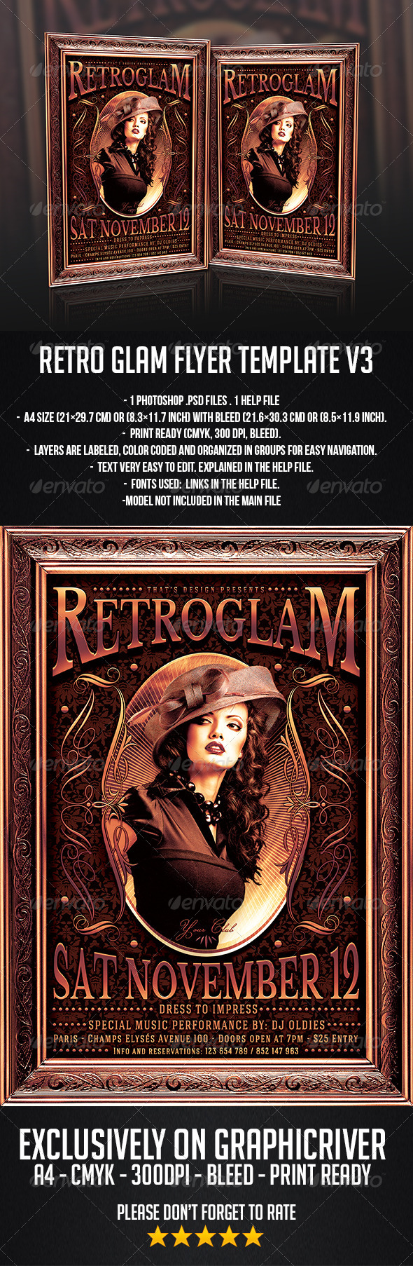 GraphicRiver Retro Glam Flyer Template V3 7683259 GraphicRiver Retro Glam Flyer Template V3 7683259