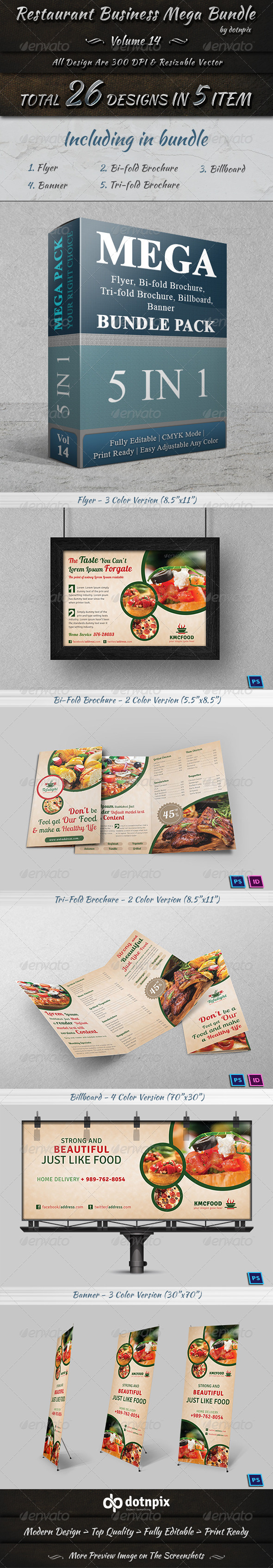 GraphicRiver Restaurant Business Mega Bundle Volume 14 7683852