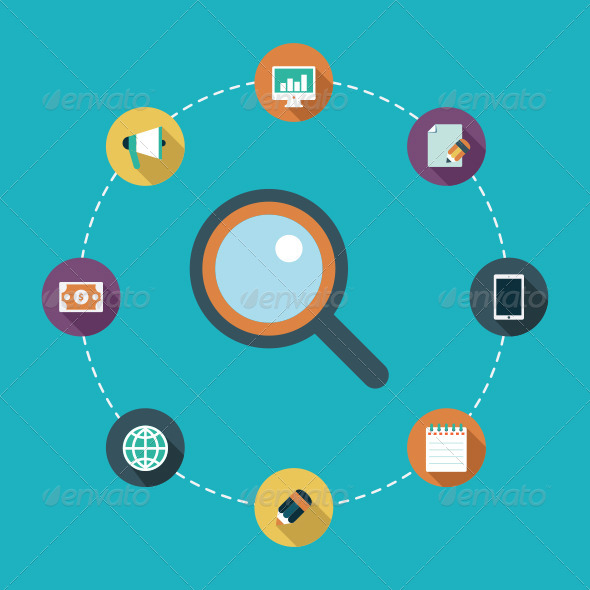 GraphicRiver Flat Icons Search Optimization 7686081