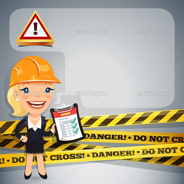 GraphicRiver Businesswoman with Danger Tapes 7668804