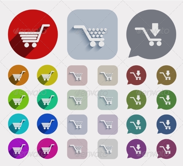 GraphicRiver Vector flat shopping icons set 7688082