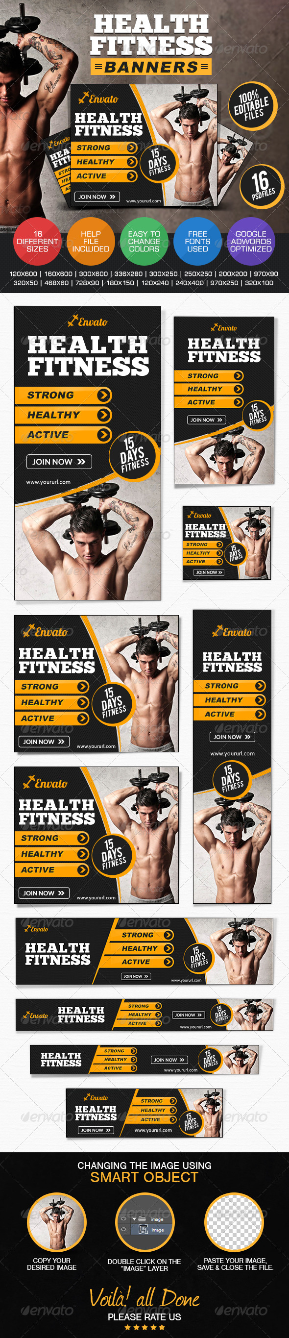 GraphicRiver Health & Fitness Banners 7688647