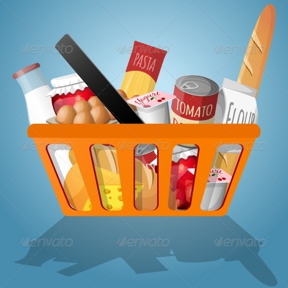 GraphicRiver Food in Shopping Basket 7691082