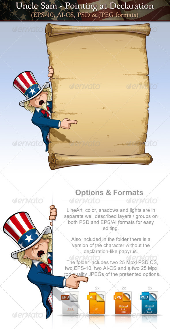 GraphicRiver Uncle Sam Pointing at Declaration 7691109