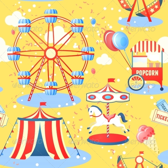 GraphicRiver Amusement Park Seamless Pattern 7691110