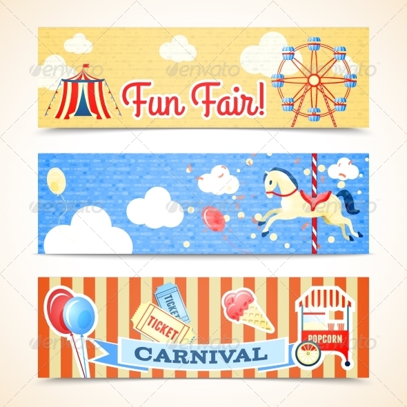 GraphicRiver Vintage Carnival Banners Horizontal 7691163