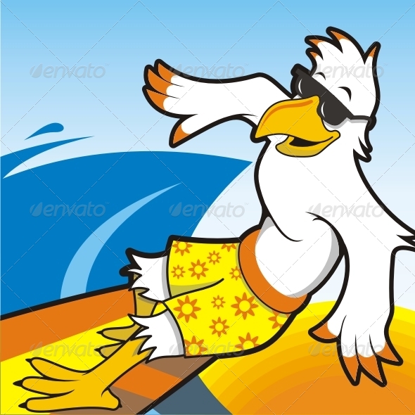 GraphicRiver Eagle Surfer Mascot 7692432