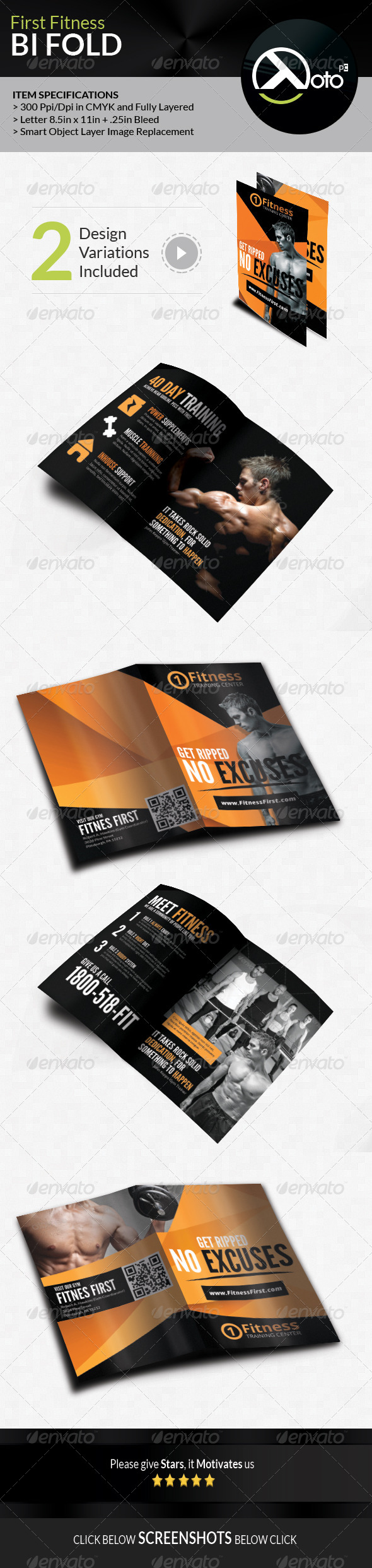 GraphicRiver First Fitness Body Weight Training Bifold 7692446