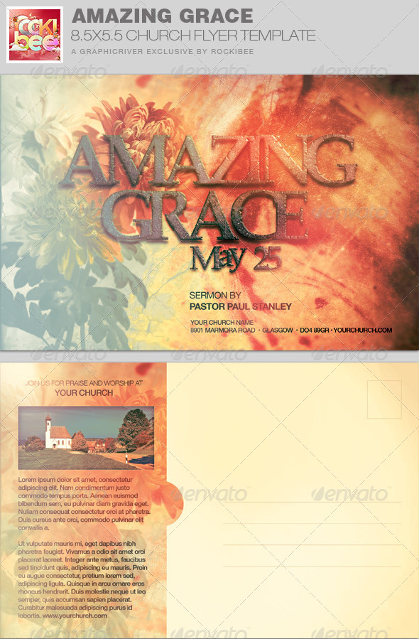 GraphicRiver Amazing Grace Church Flyer Invite Template 7697761