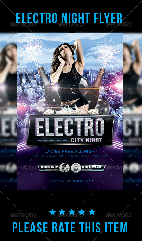 GraphicRiver Electro Night Flyer 7699466