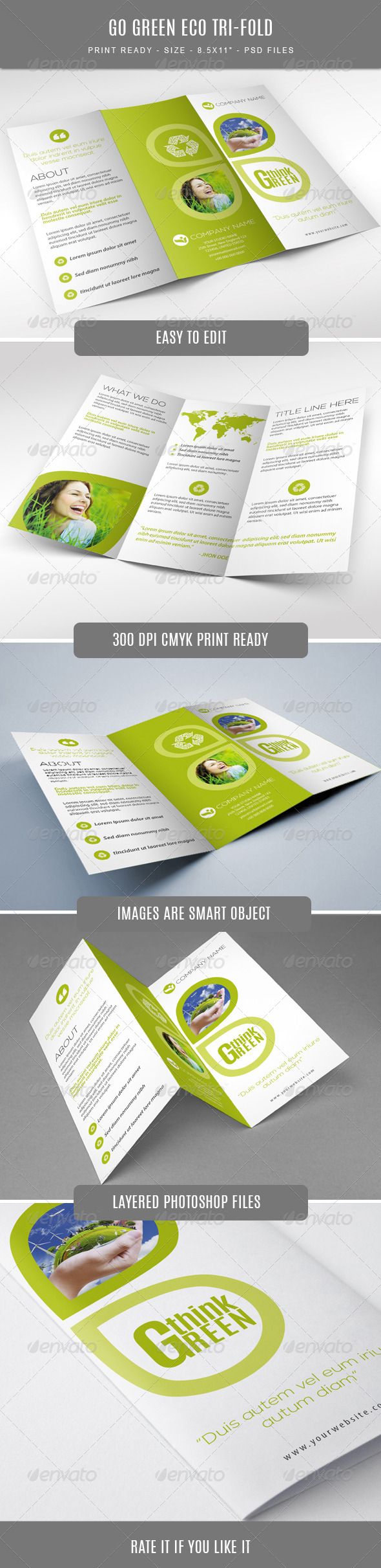 GraphicRiver Go Green Eco Tri-Fold Brochure 7700402