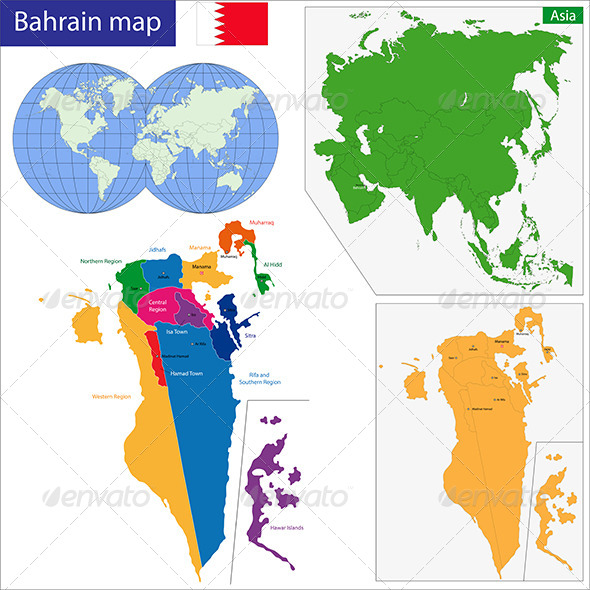 GraphicRiver Bahrain Map 7700844