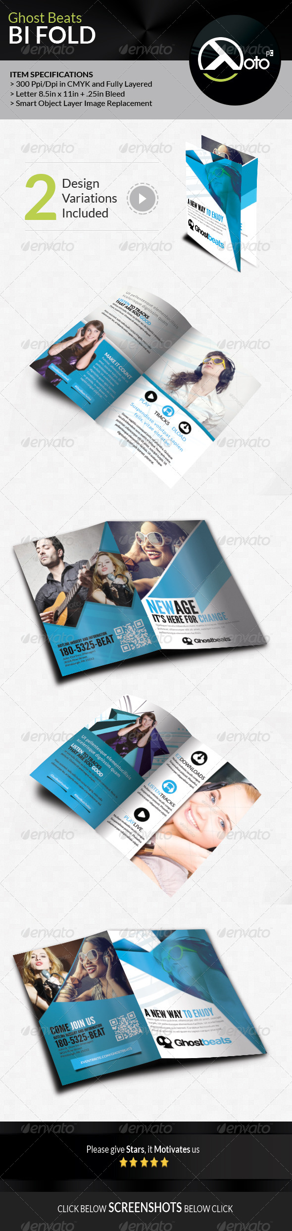 GraphicRiver Ghost Beats Music Downloads BiFold 7700999 GraphicRiver Ghost Beats Music Downloads BiFold 7700999