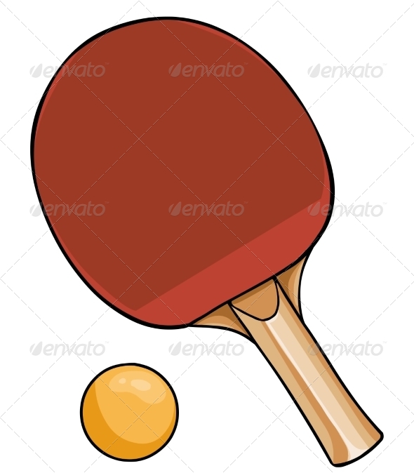 GraphicRiver Cartoon Ping-Pong Racket and Ball 7701321