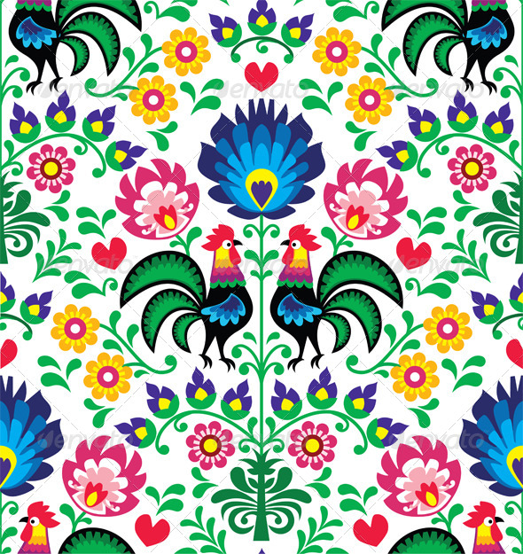GraphicRiver Seamless Traditional Floral Polish Pattern 7703091