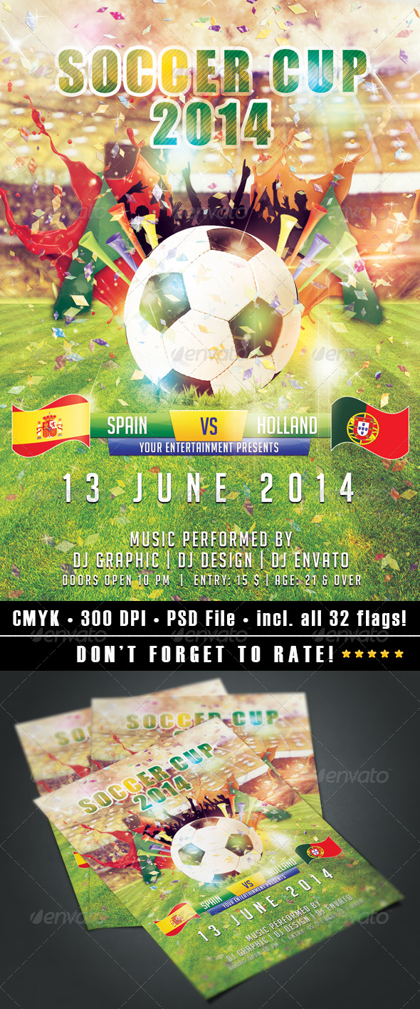 GraphicRiver Soccer Cup 2014 flyer 7683607