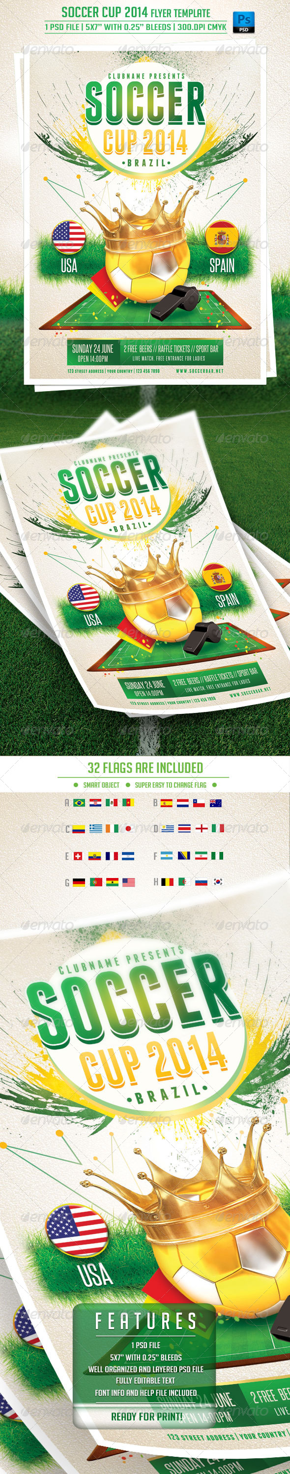 GraphicRiver Soccer Cup Flyer Template 7707128