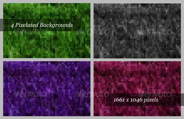 GraphicRiver Pixelated Backgrounds Pack of 4 32268 GraphicRiver Pixelated Backgrounds Pack of 4 32268