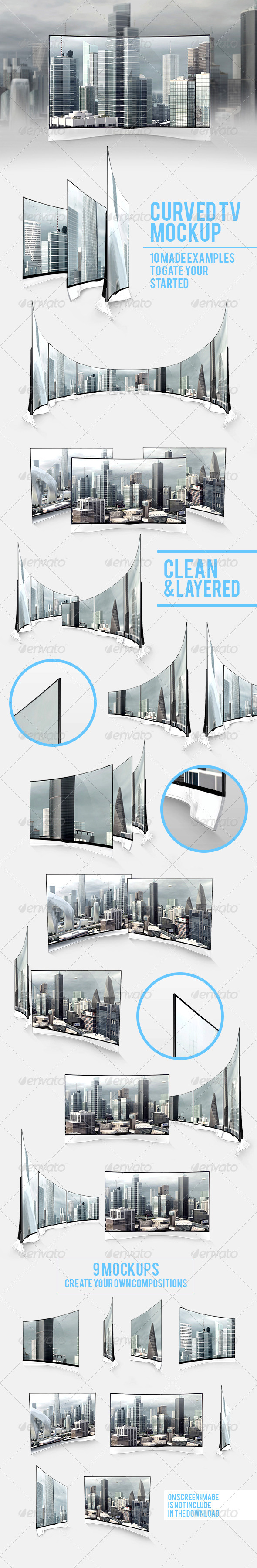 GraphicRiver Curved TV Mockups Pack 7710035